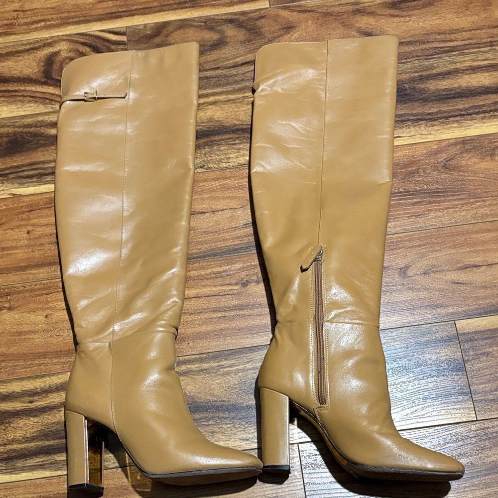 Schultz Tan Heeled Knee-High Boots